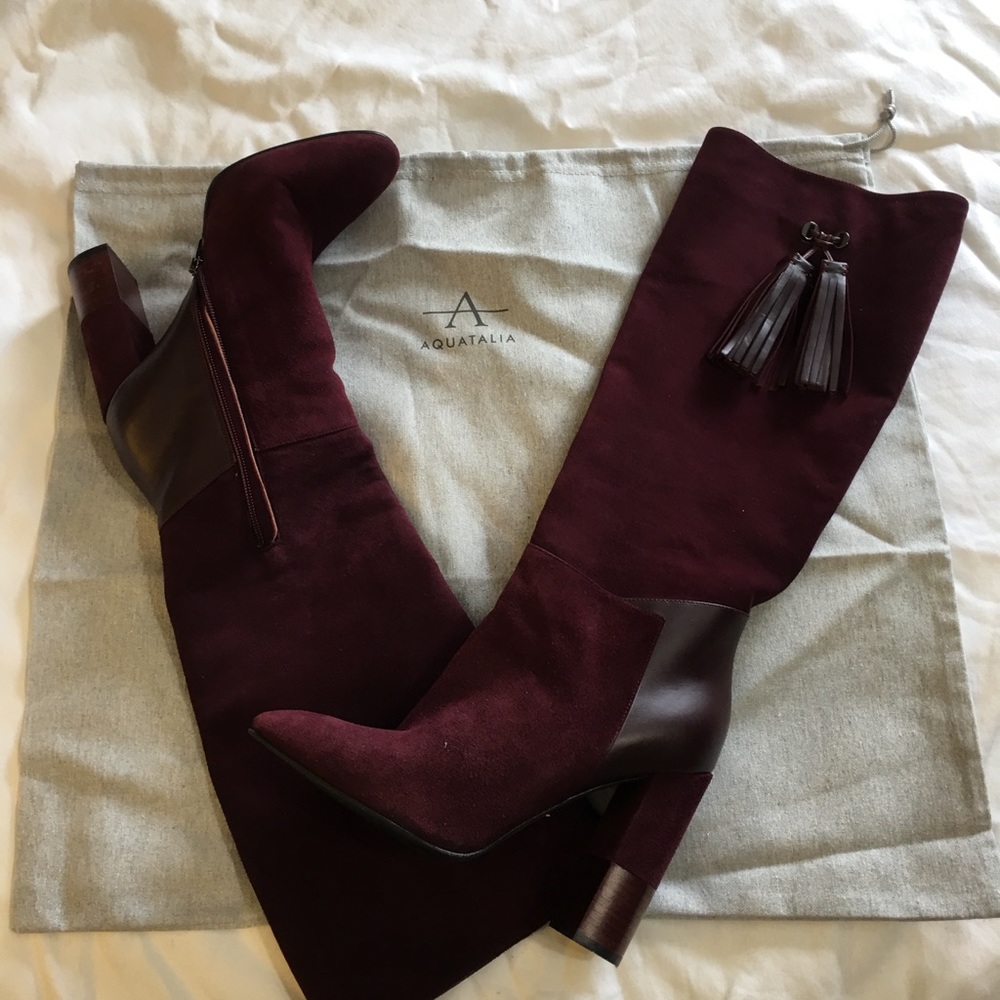 Aquatalia Evelina Suede/Leather Weatherproof Boots - Picture 7 of 8
